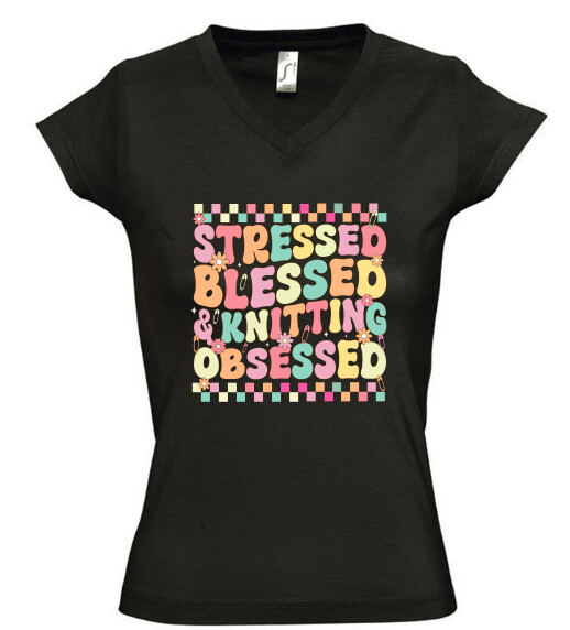 Női V nyakú póló