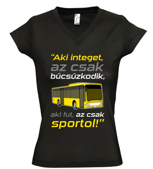 Női V nyakú póló