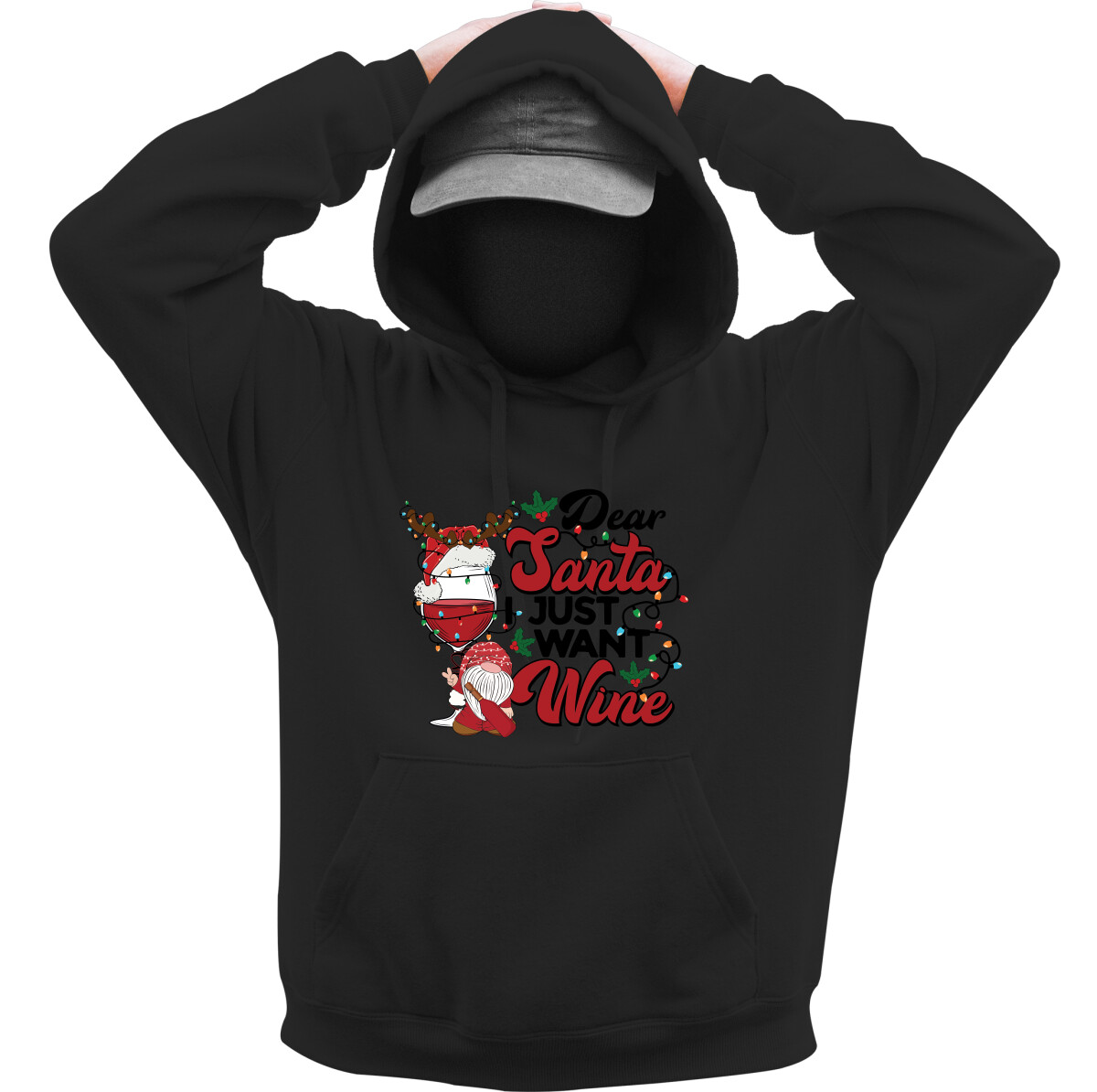 Kapucnis belebújós pulóver