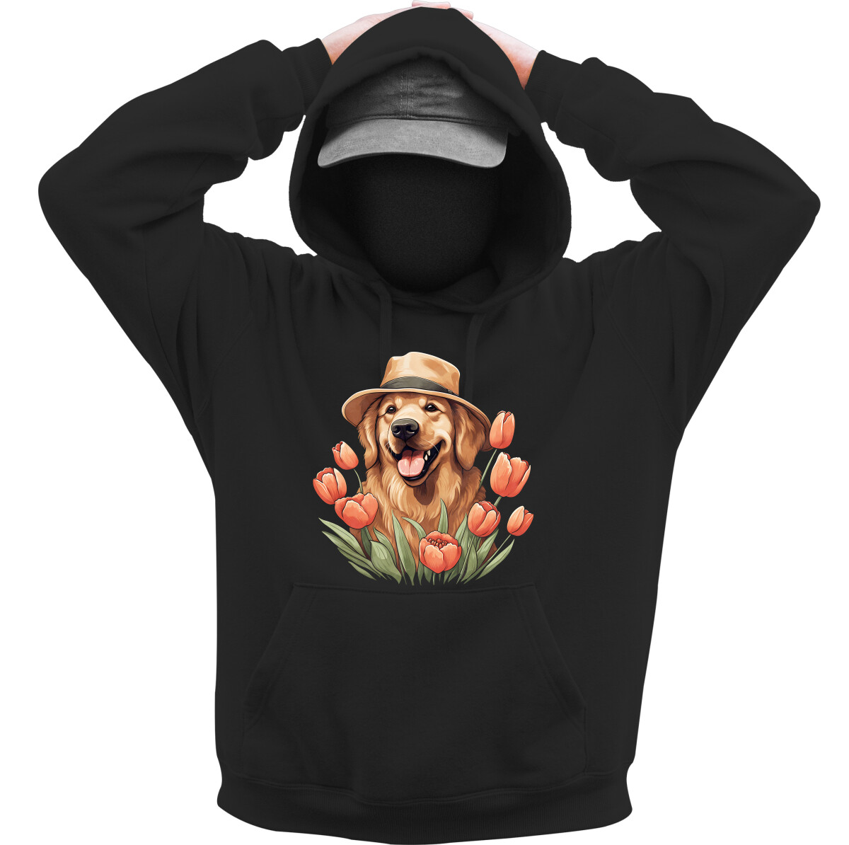 Kapucnis belebújós pulóver