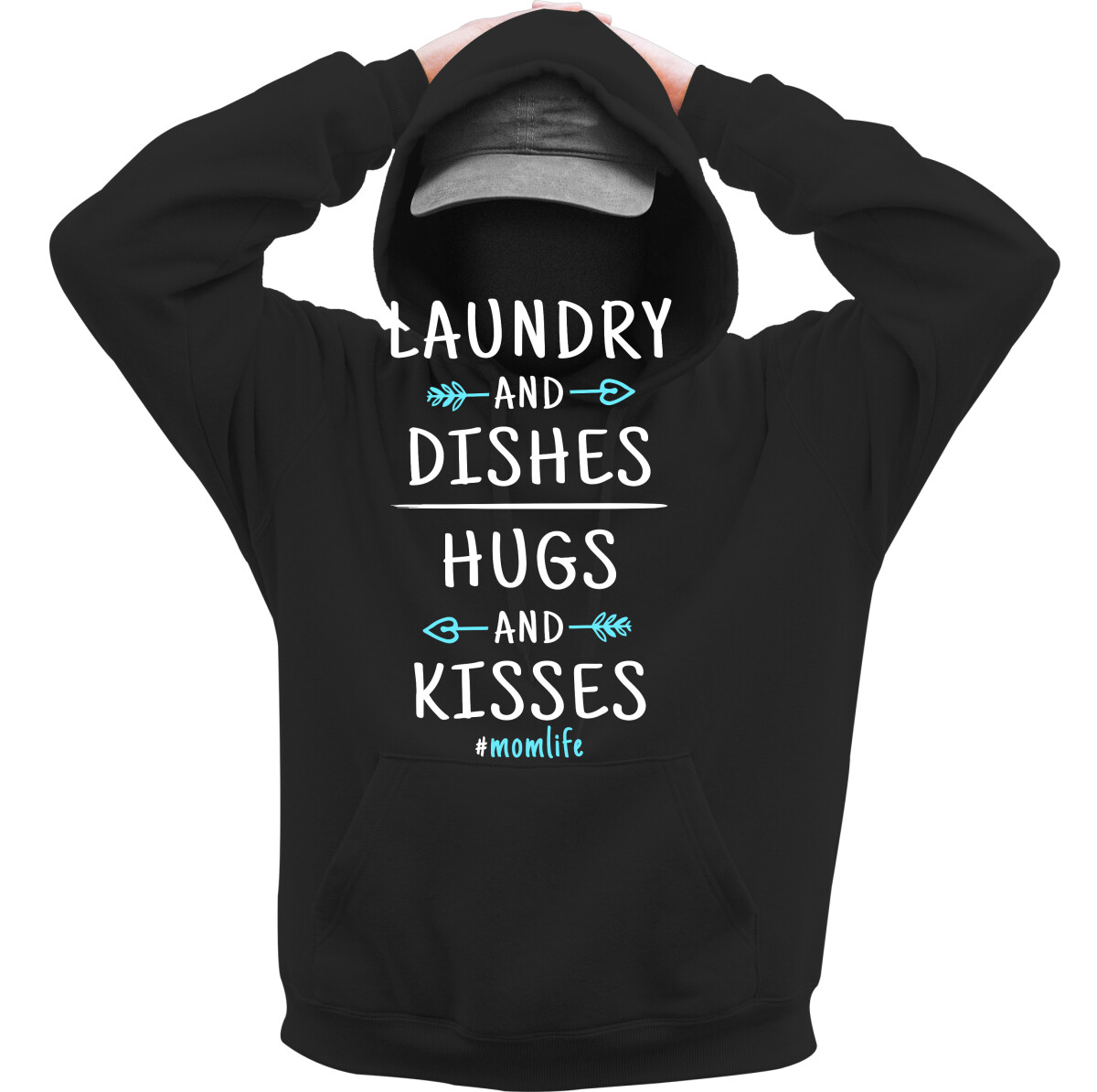 Kapucnis belebújós pulóver