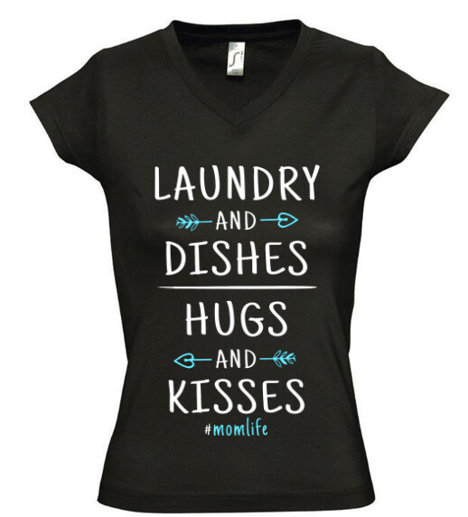 Női V nyakú póló