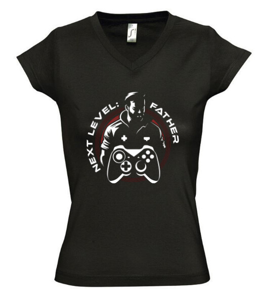 Női V nyakú póló