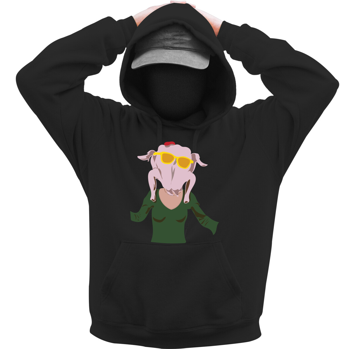 Kapucnis belebújós pulóver