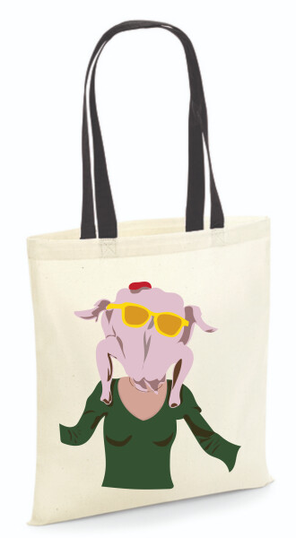 Vászontáska - színes fülű 