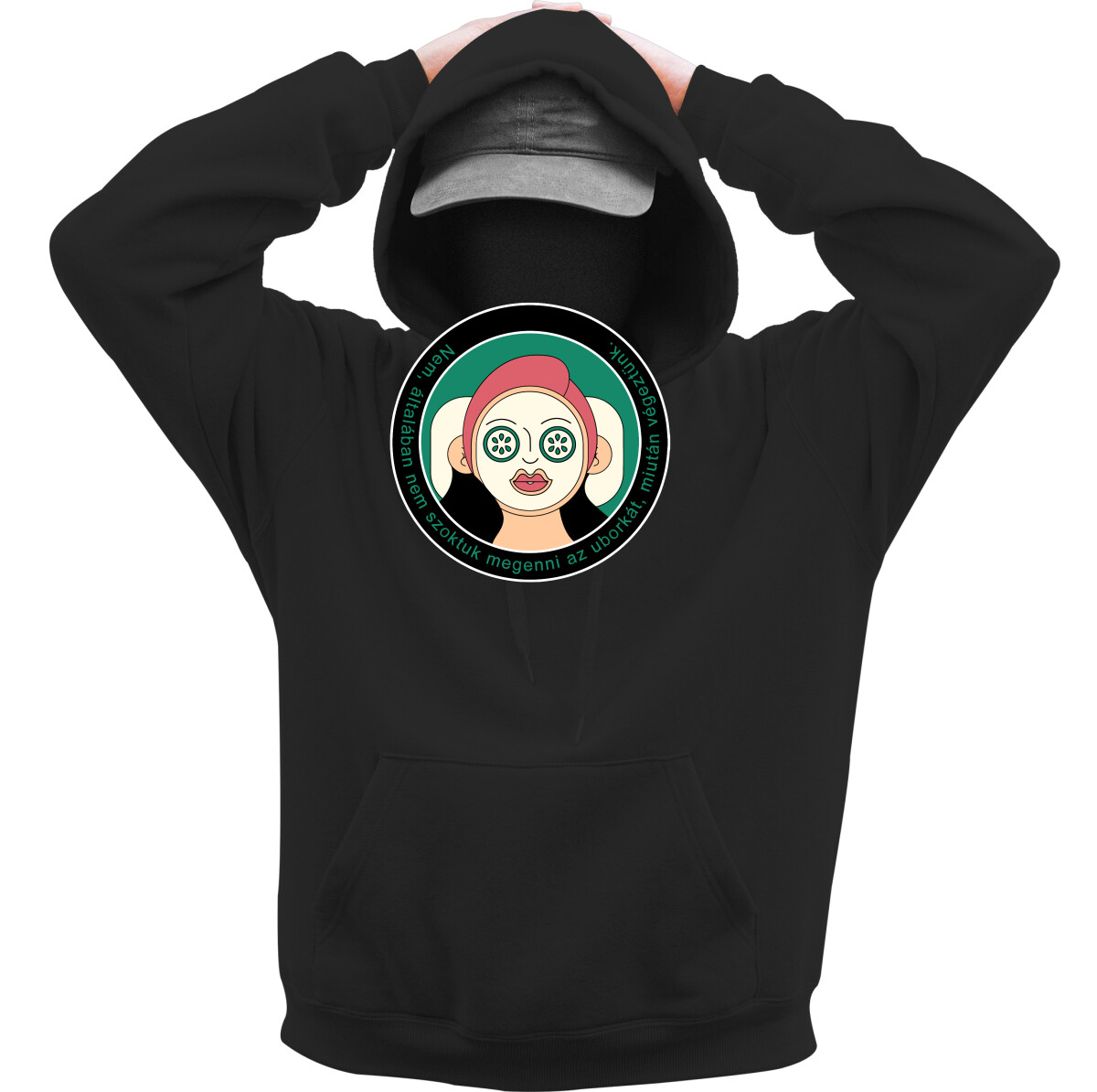 Kapucnis belebújós pulóver