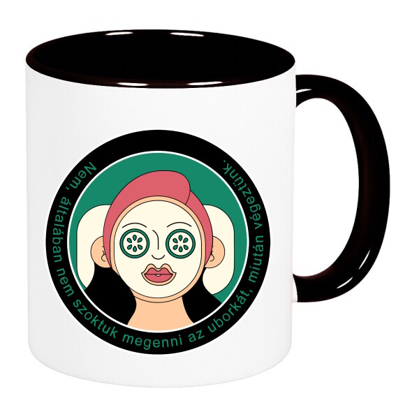 Színes fülű és belsejű bögre