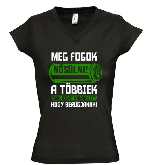 Női V nyakú póló