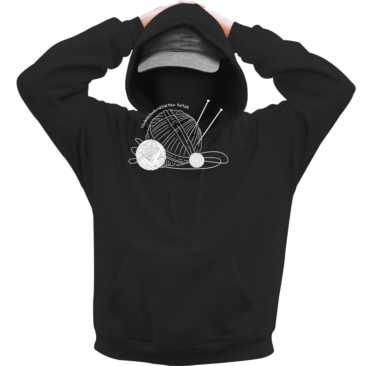 Kapucnis belebújós pulóver