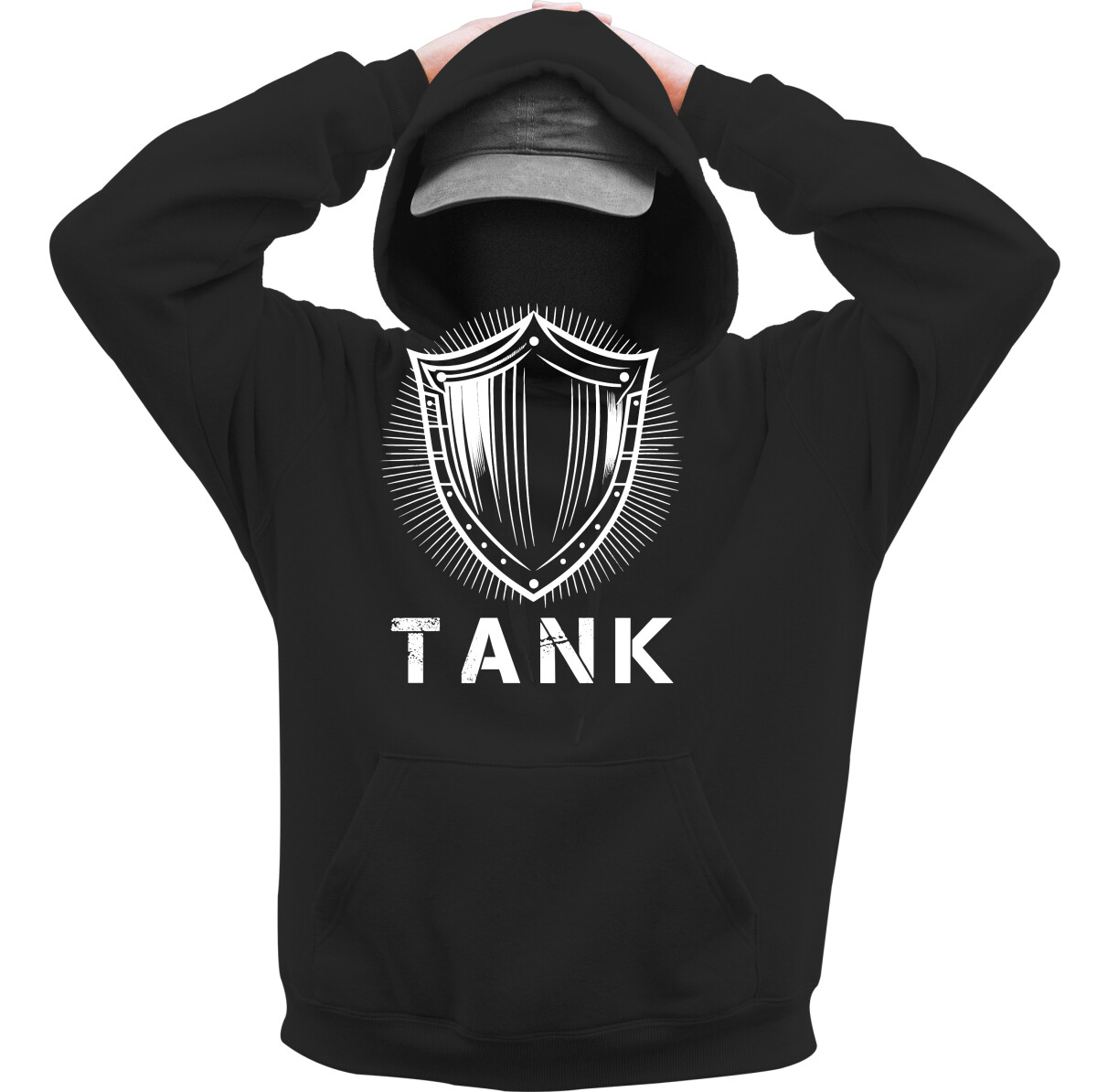 Kapucnis belebújós pulóver