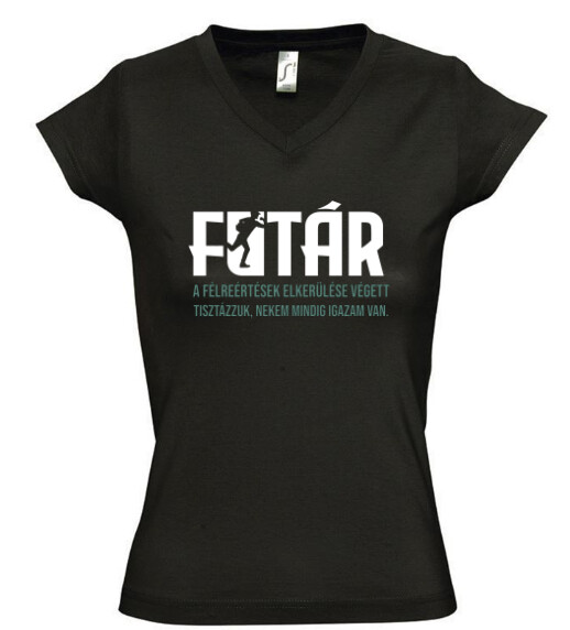 Női V nyakú póló