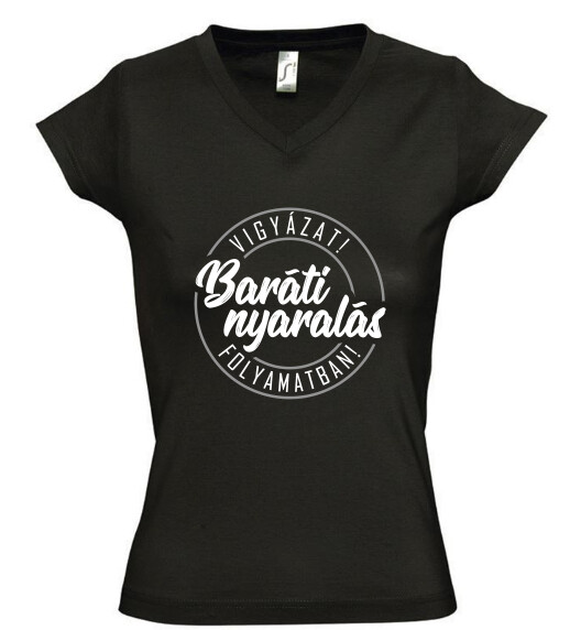 Női V nyakú póló