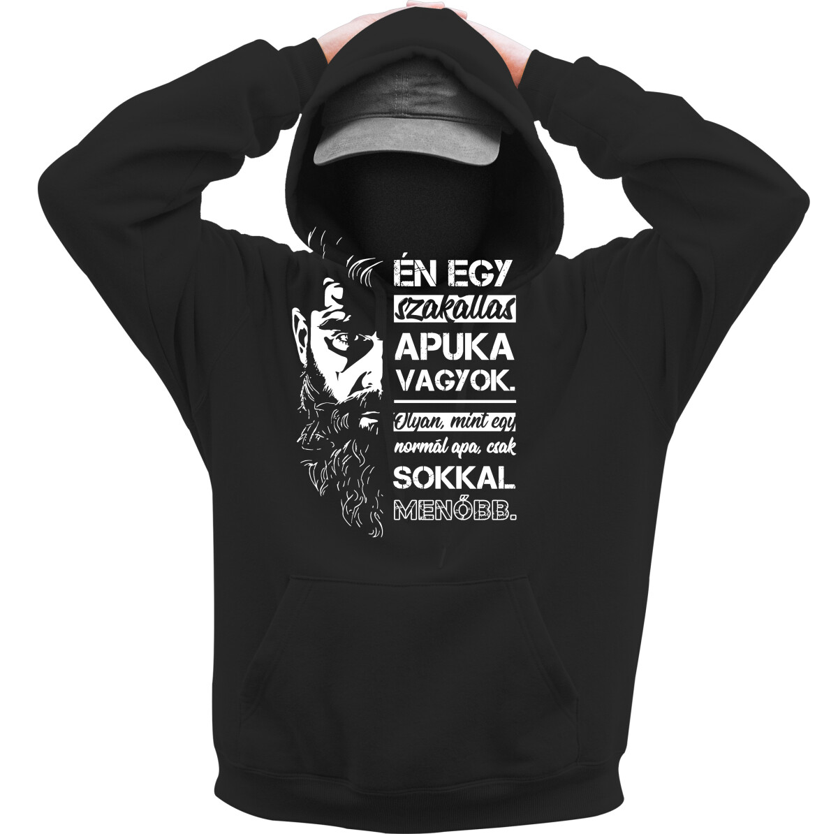 Kapucnis belebújós pulóver