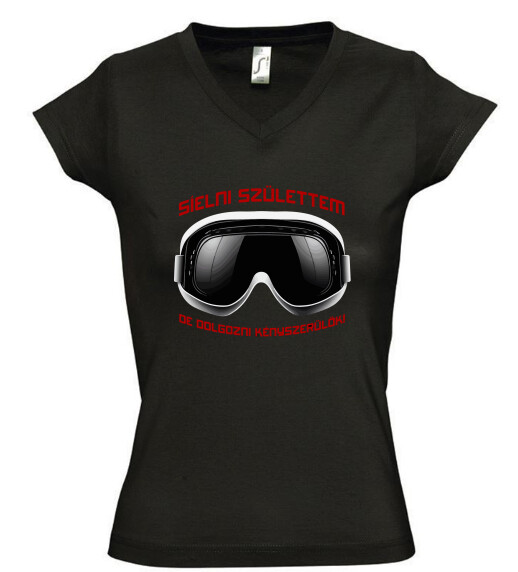 Női V nyakú póló