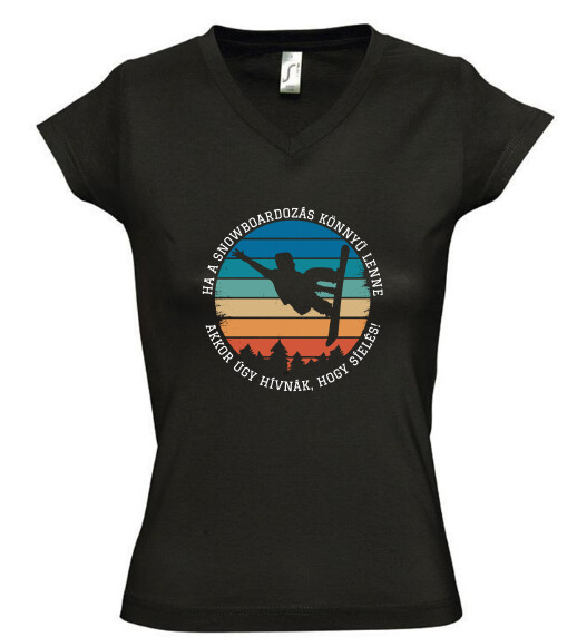 Női V nyakú póló