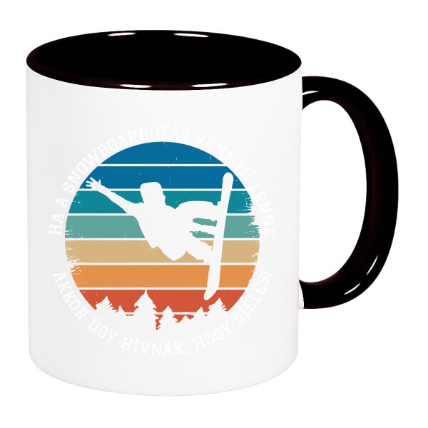 Színes fülű és belsejű bögre