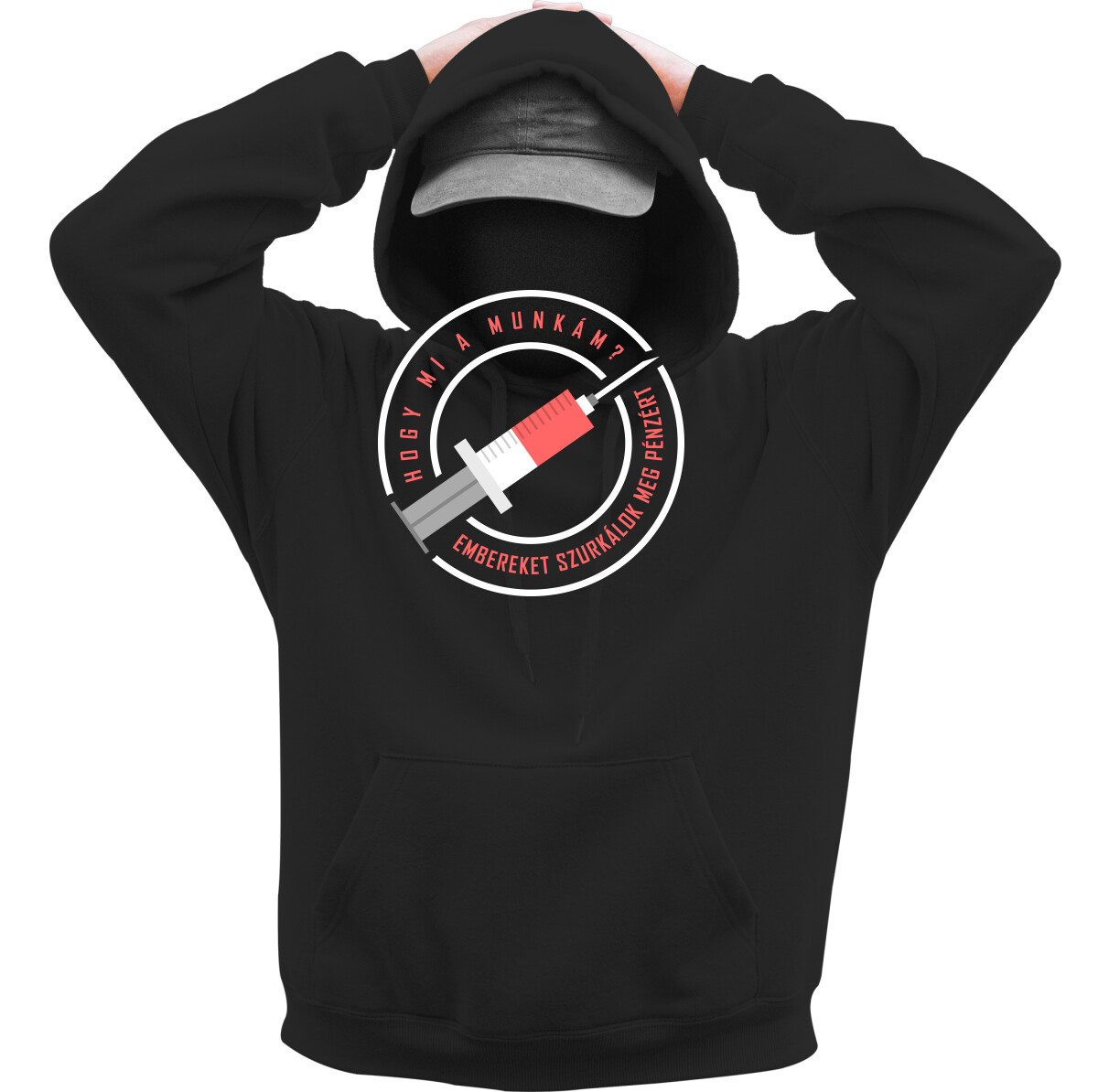 Kapucnis belebújós pulóver