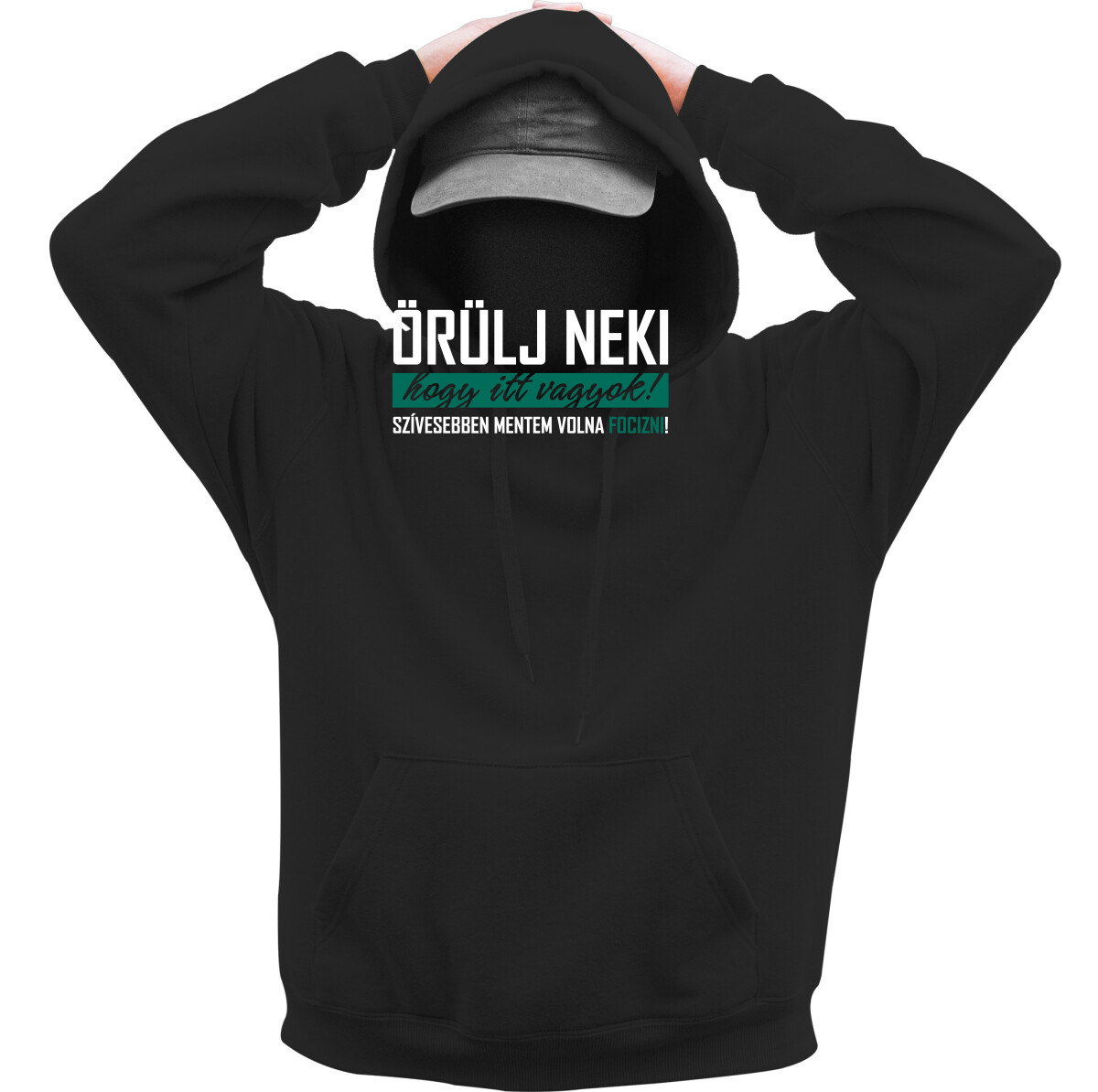 Kapucnis belebújós pulóver