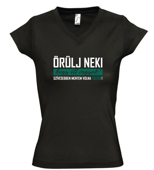 Női V nyakú póló