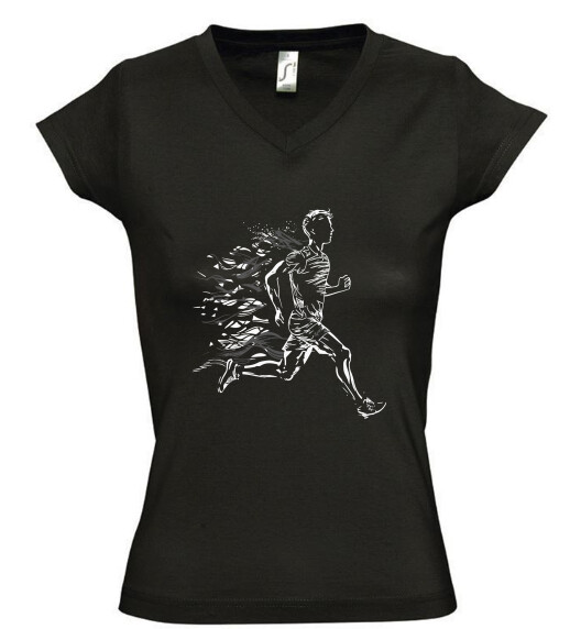 Női V nyakú póló