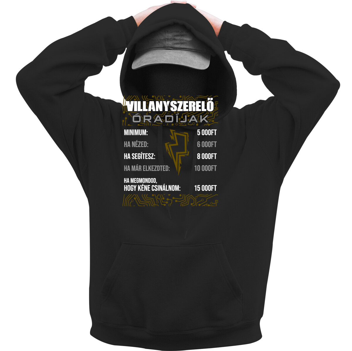 Kapucnis belebújós pulóver