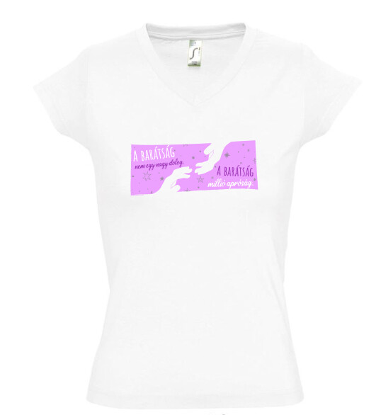 Női V nyakú póló