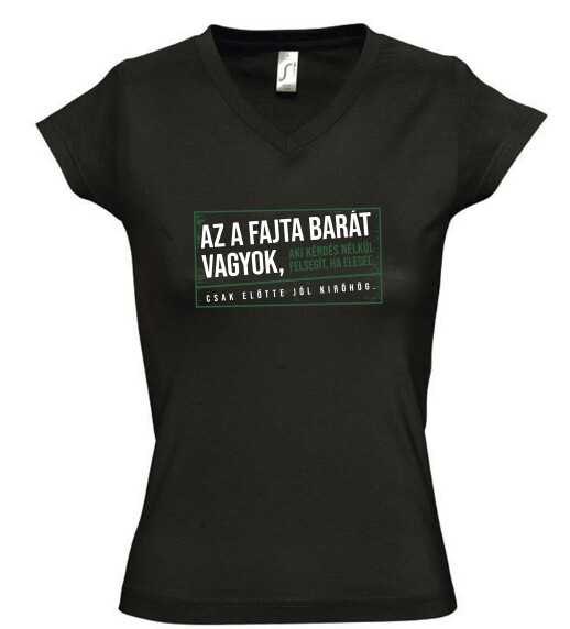 Női V nyakú póló