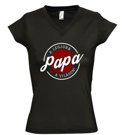 Női V nyakú póló