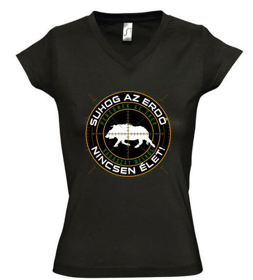 Női V nyakú póló
