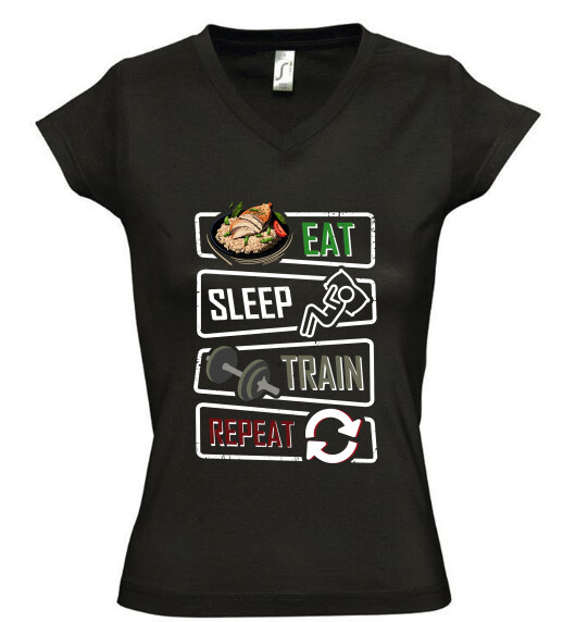 Női V nyakú póló