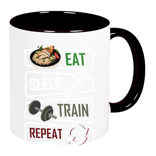 Színes fülű és belsejű bögre