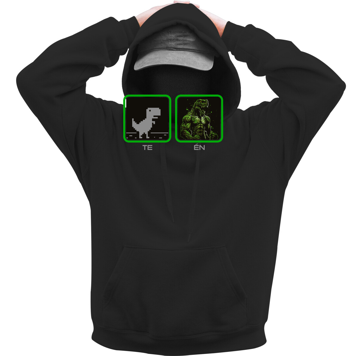 Kapucnis belebújós pulóver