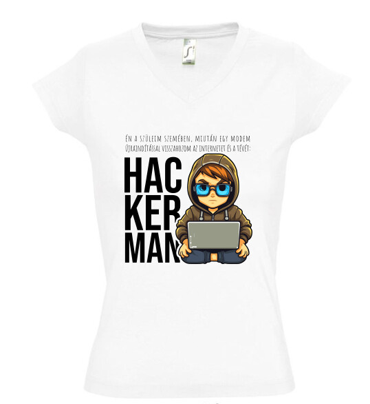 Női V nyakú póló