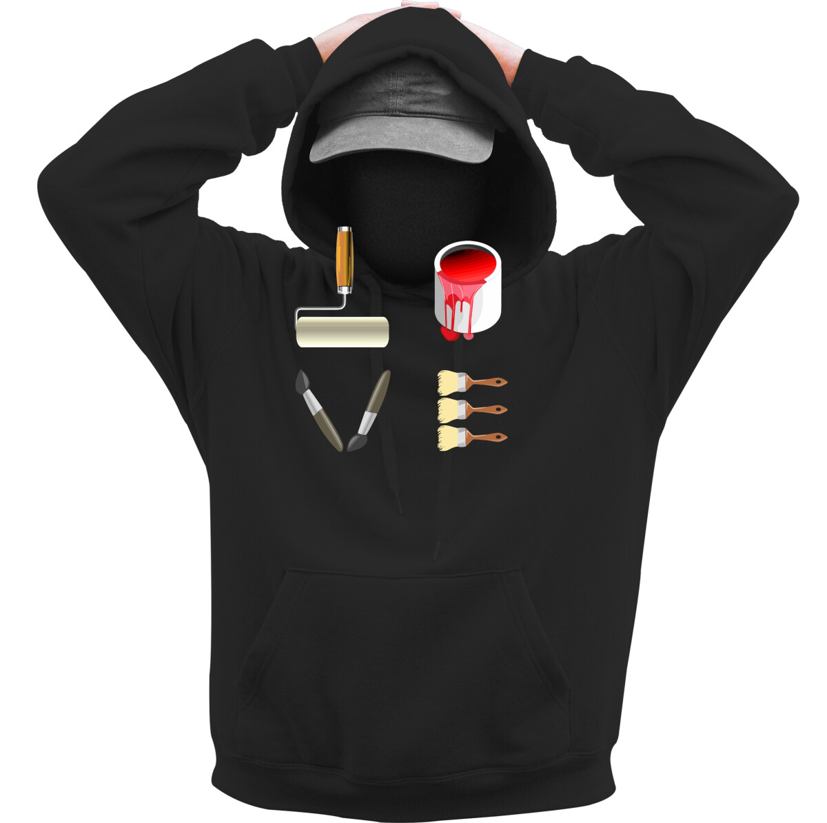 Kapucnis belebújós pulóver