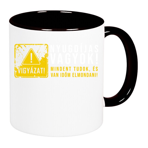 Színes fülű és belsejű bögre