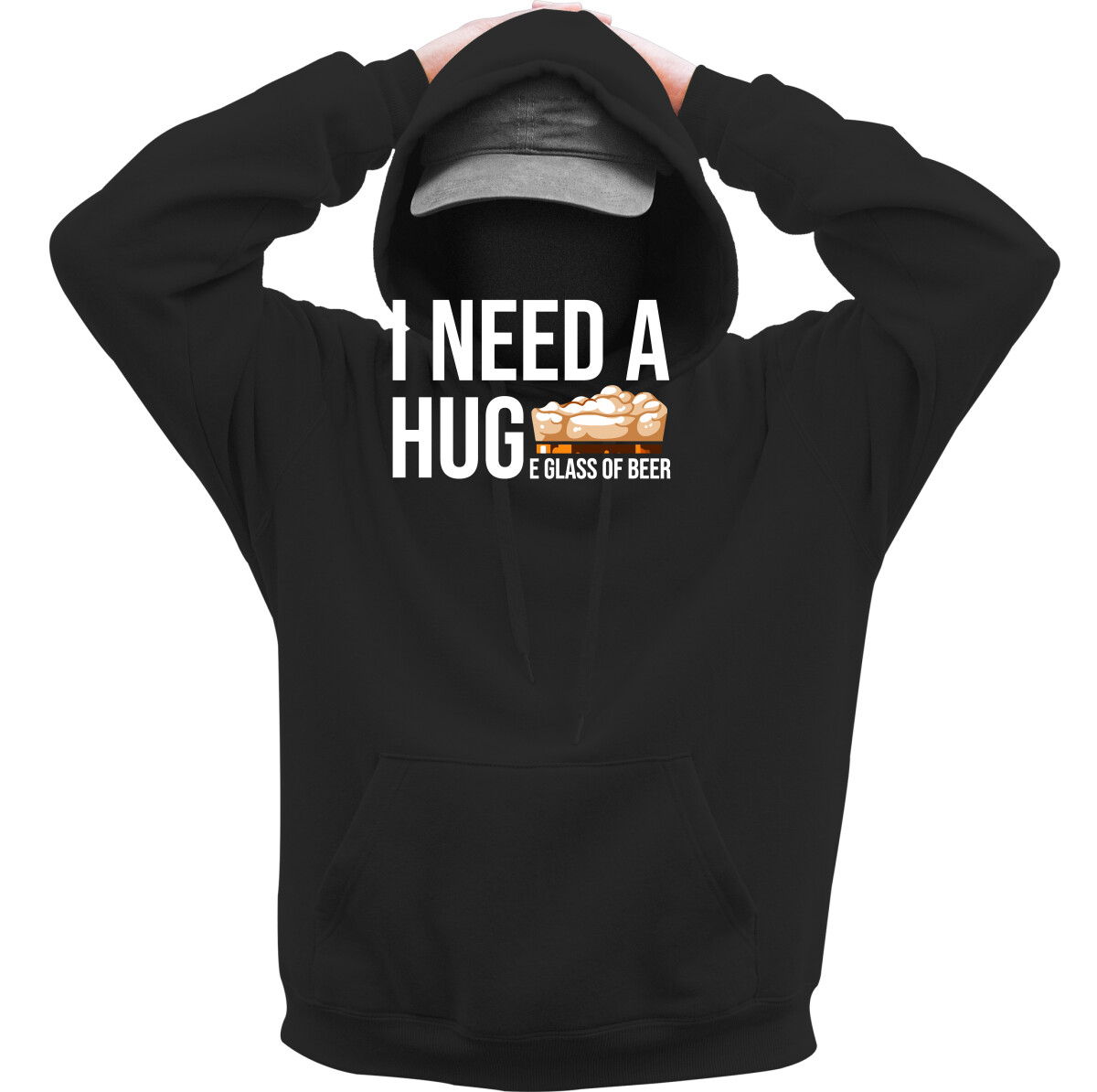 Kapucnis belebújós pulóver