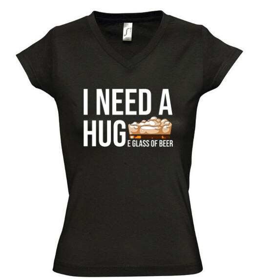 Női V nyakú póló