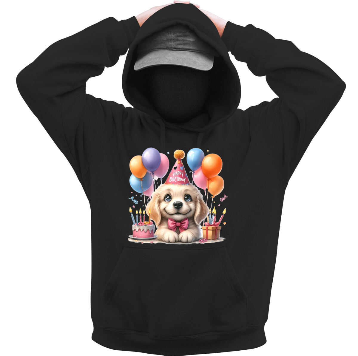 Kapucnis belebújós pulóver