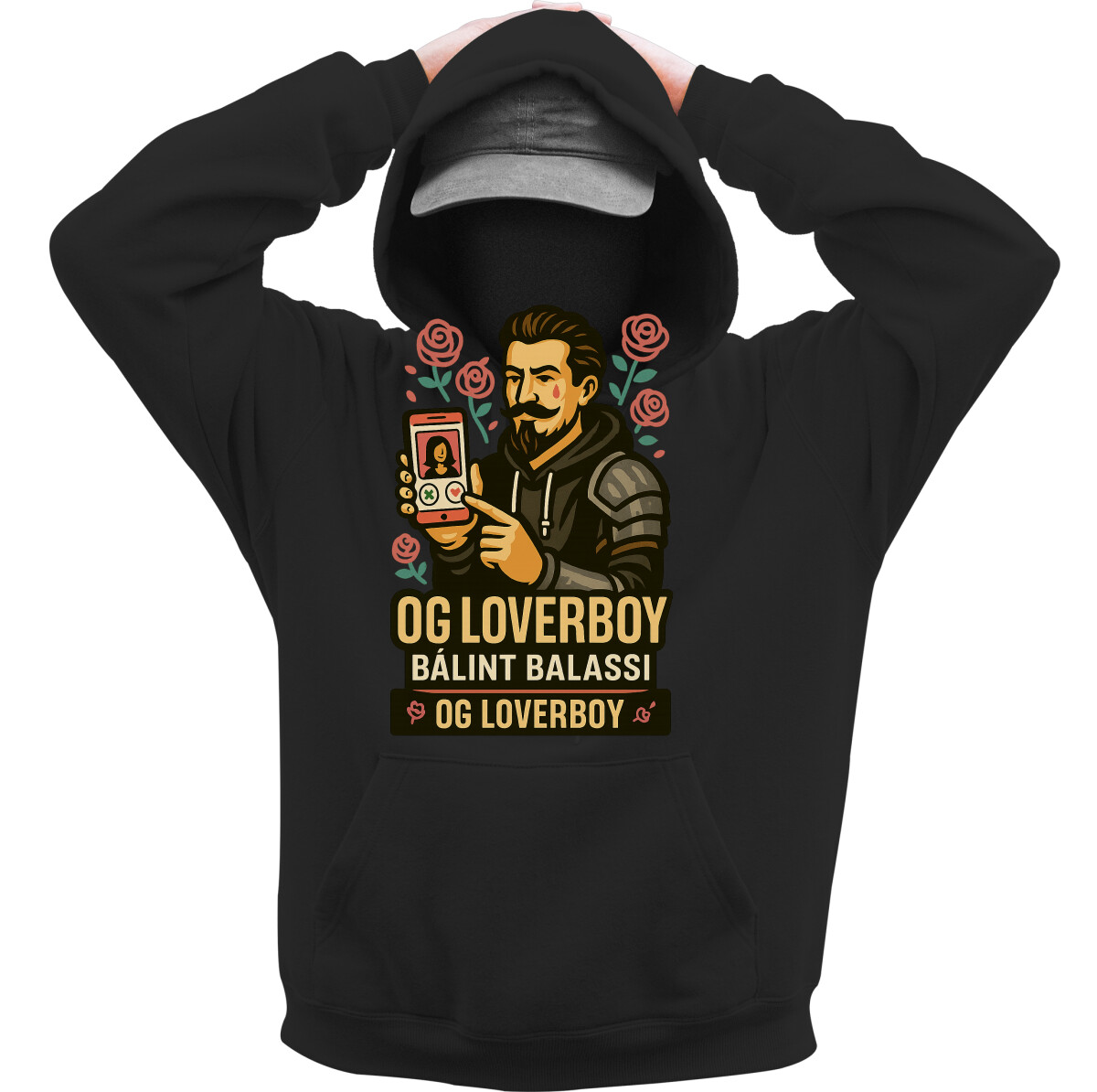 Kapucnis belebújós pulóver