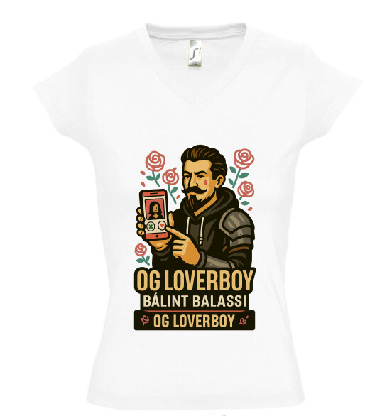 Női V nyakú póló