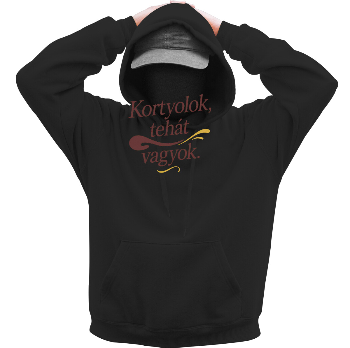 Kapucnis belebújós pulóver