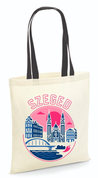 Vászontáska - színes fülű 