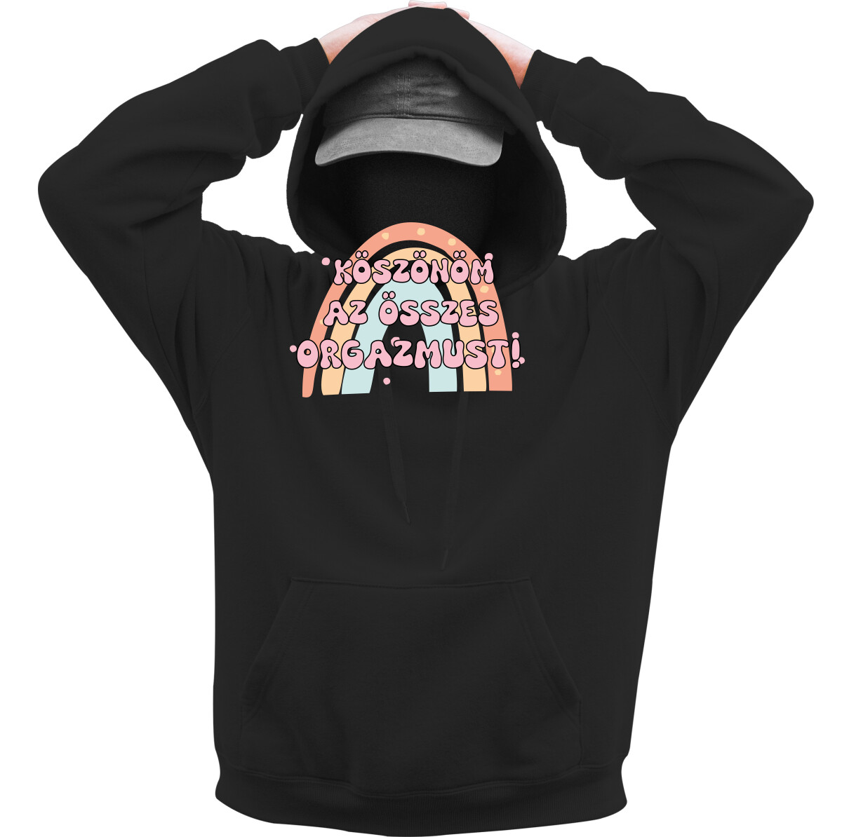 Kapucnis belebújós pulóver