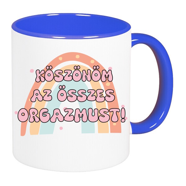 Színes fülű és belsejű bögre