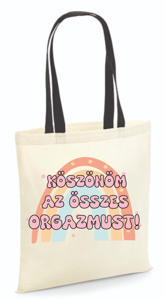 Vászontáska - színes fülű 