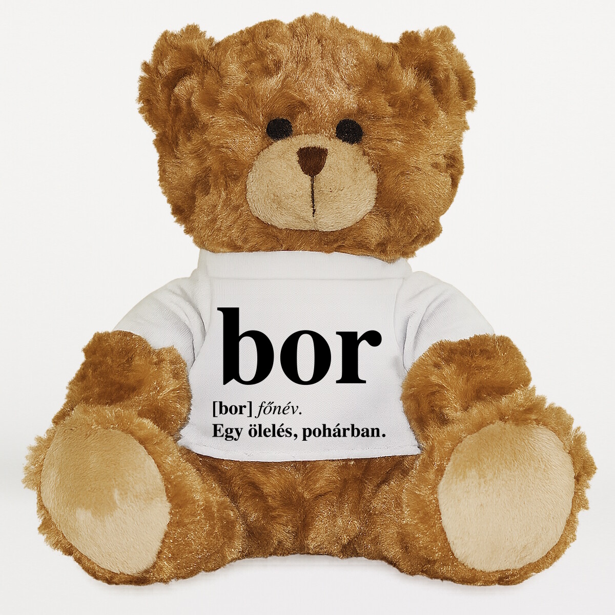 Plüssmaci egyedi pólóval