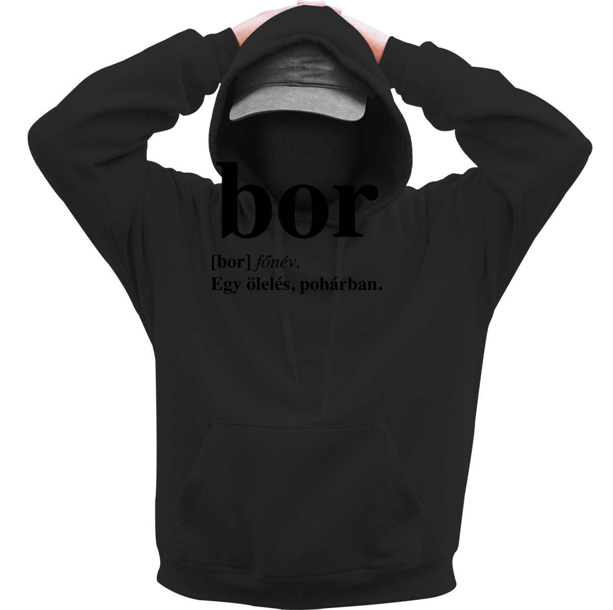 Kapucnis belebújós pulóver