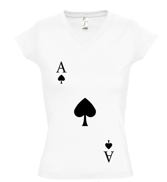 Női V nyakú póló
