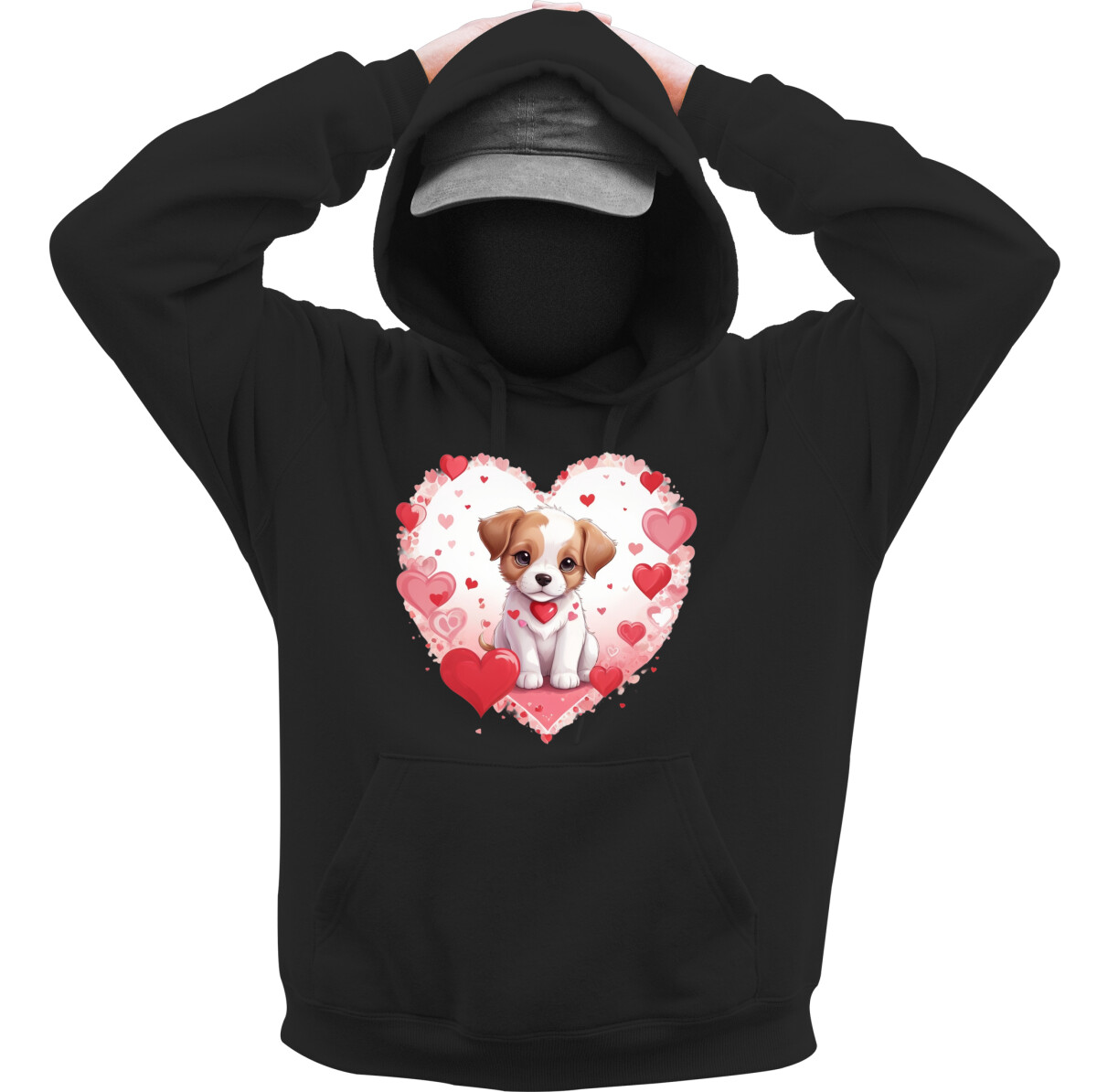 Kapucnis belebújós pulóver