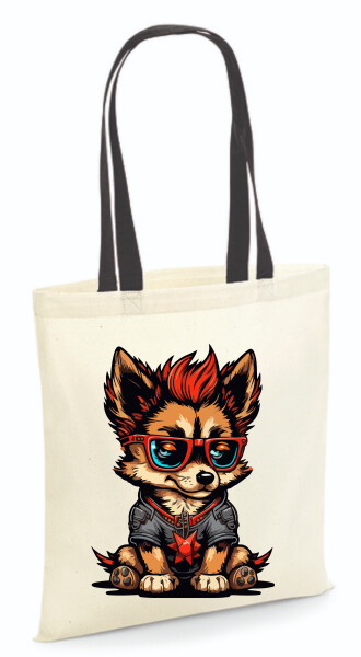 Vászontáska - színes fülű 